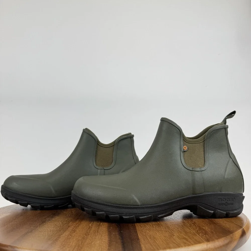 New‎ Mens Bogs Suavie Green Waterproof Slip On Low Chelsea Ankle Bootie Size 9 M